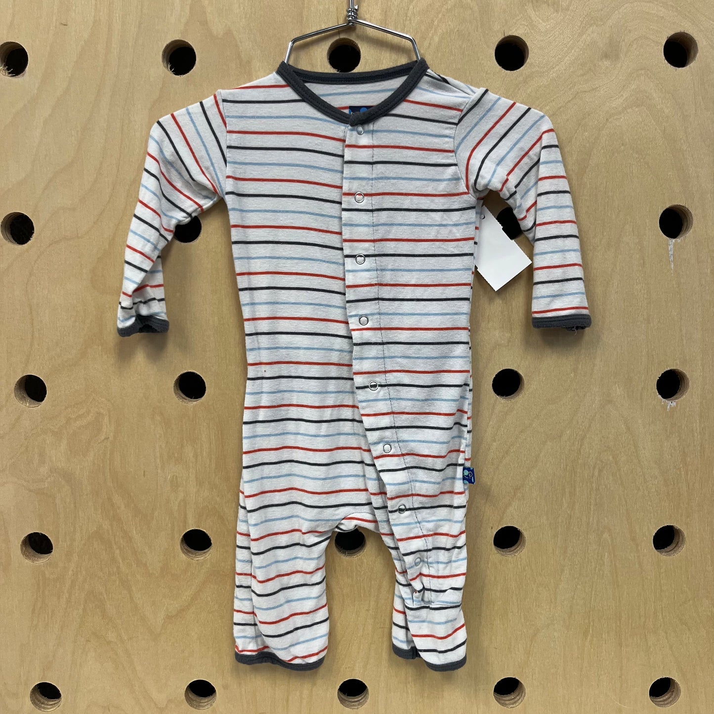 Blue & Red Striped Romper