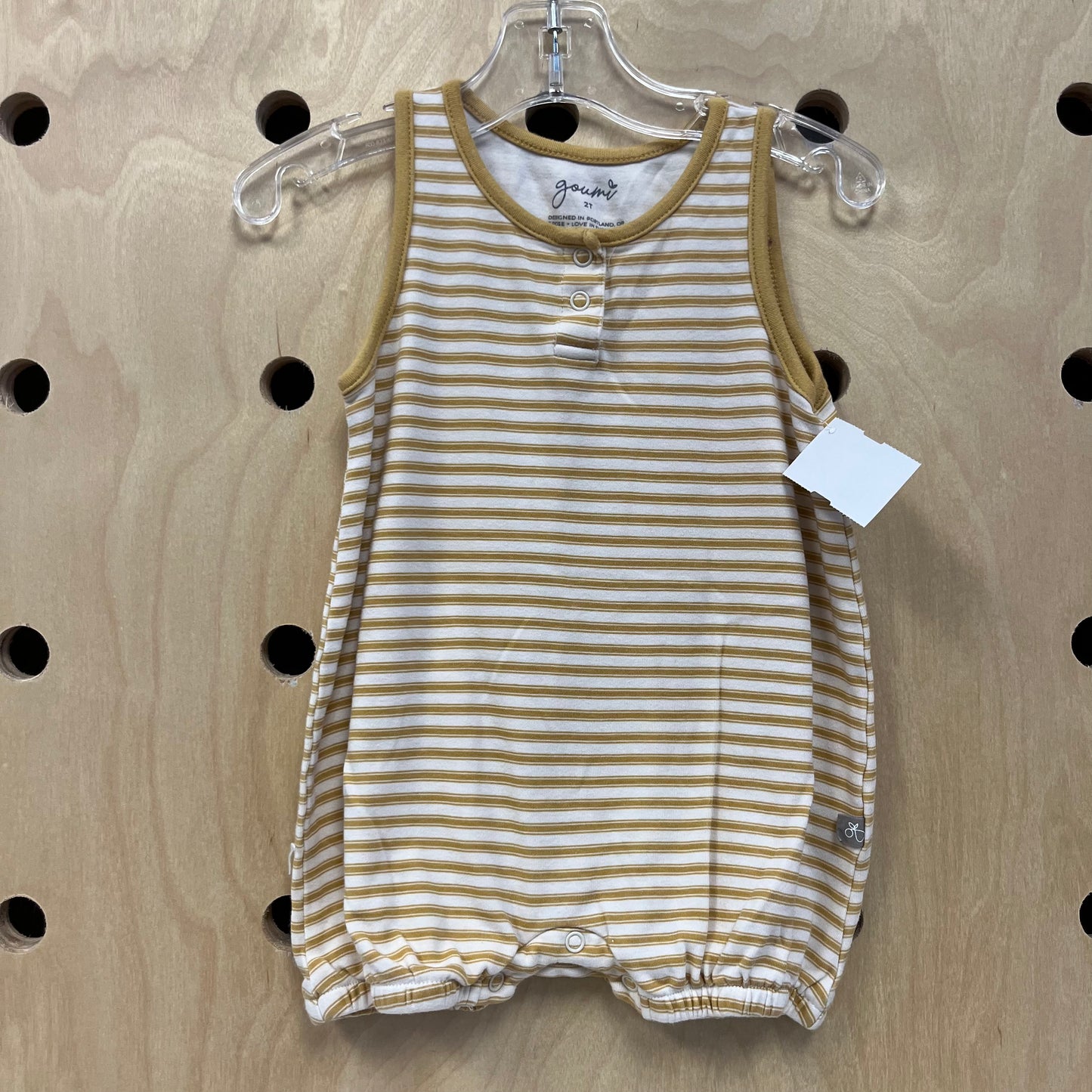 Cream & Yellow Striped Romper