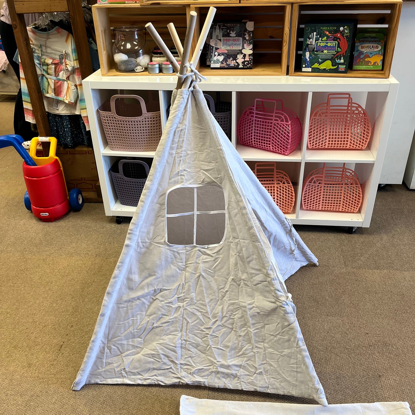 Wood + Canvas Toddler Teepee w/ Carrying Bag