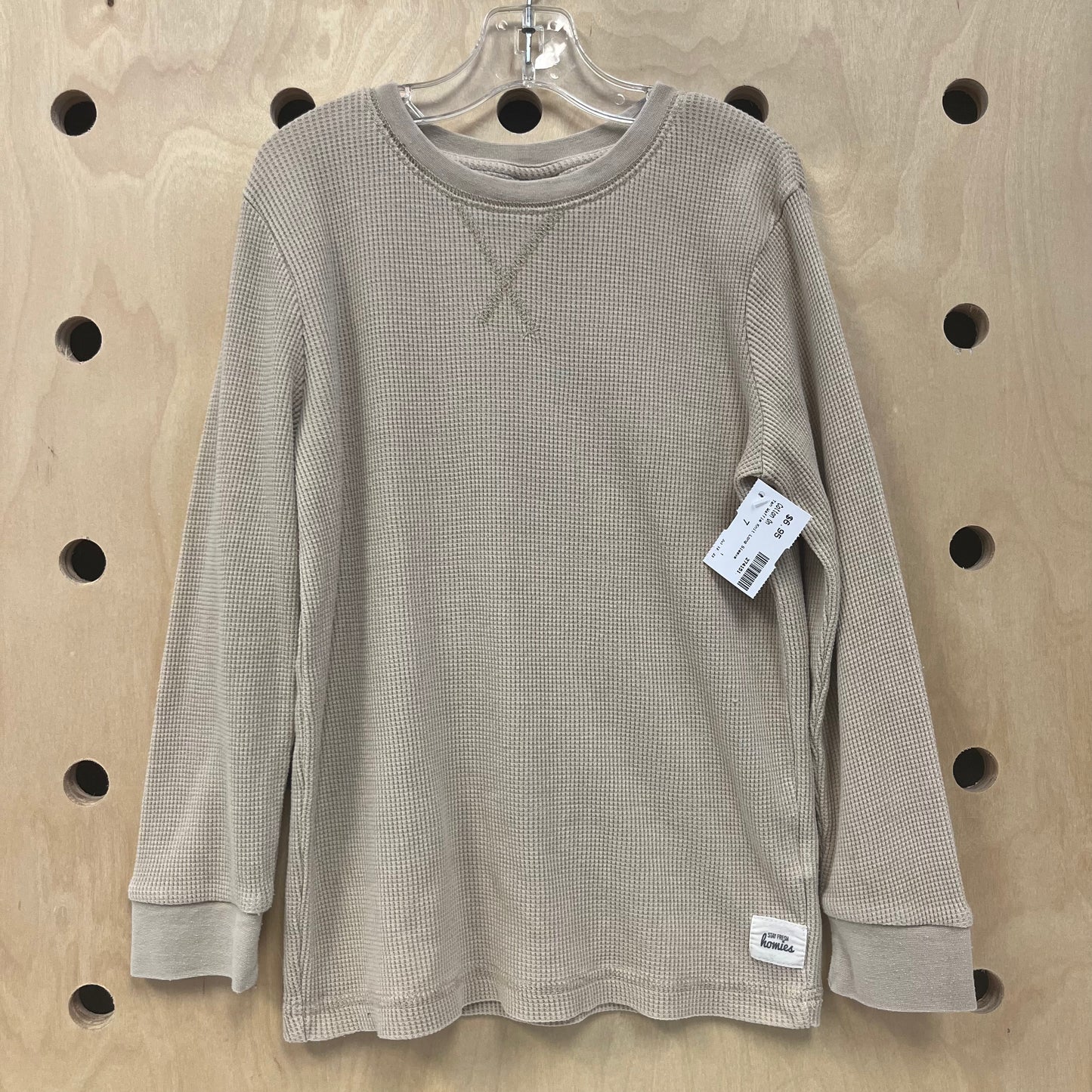 Tan Waffle Knit Long Sleeve