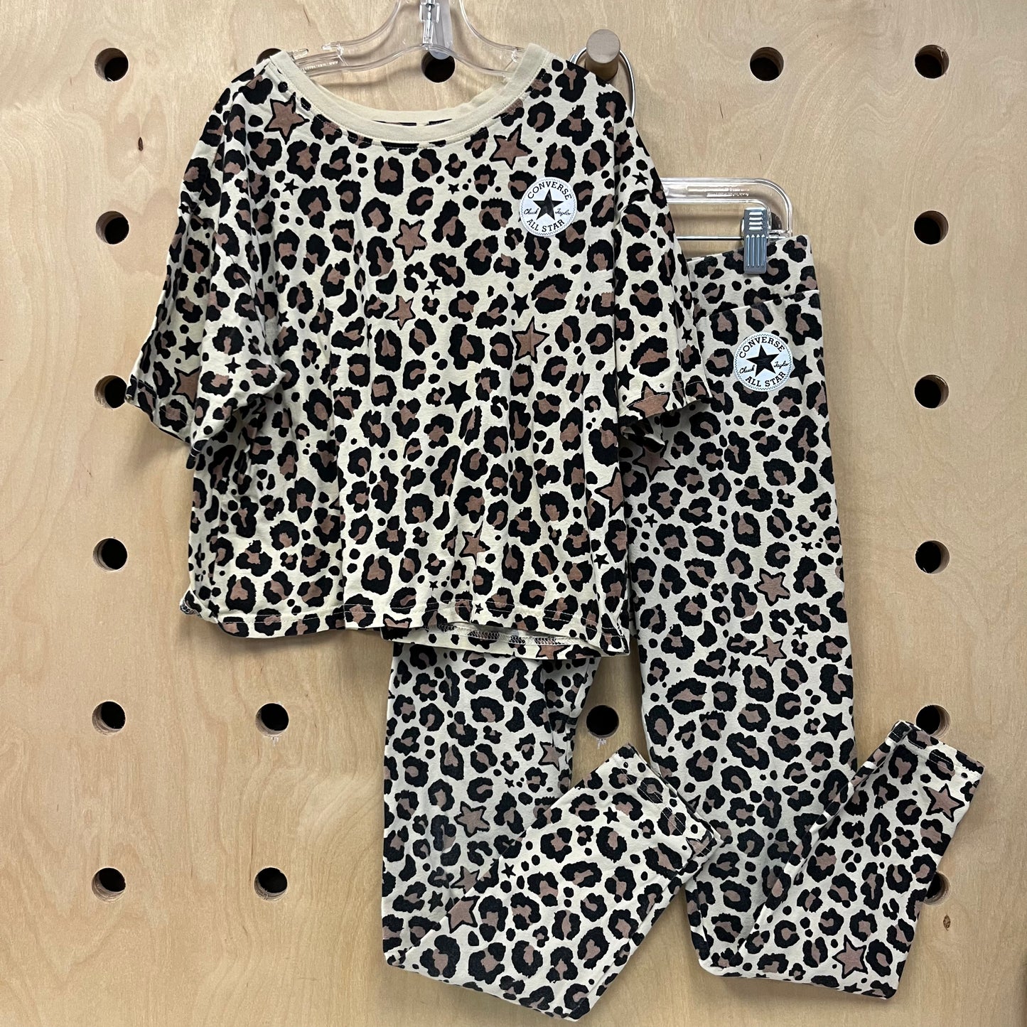 Pale Yellow Leopard Print Lounge Set