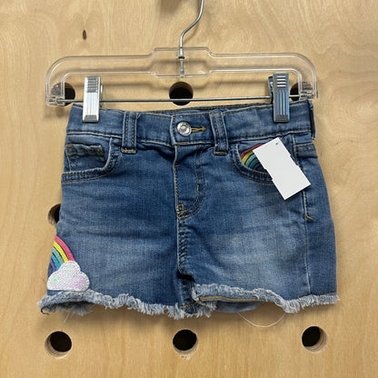 Rainbow Applique Stretch Denim Short