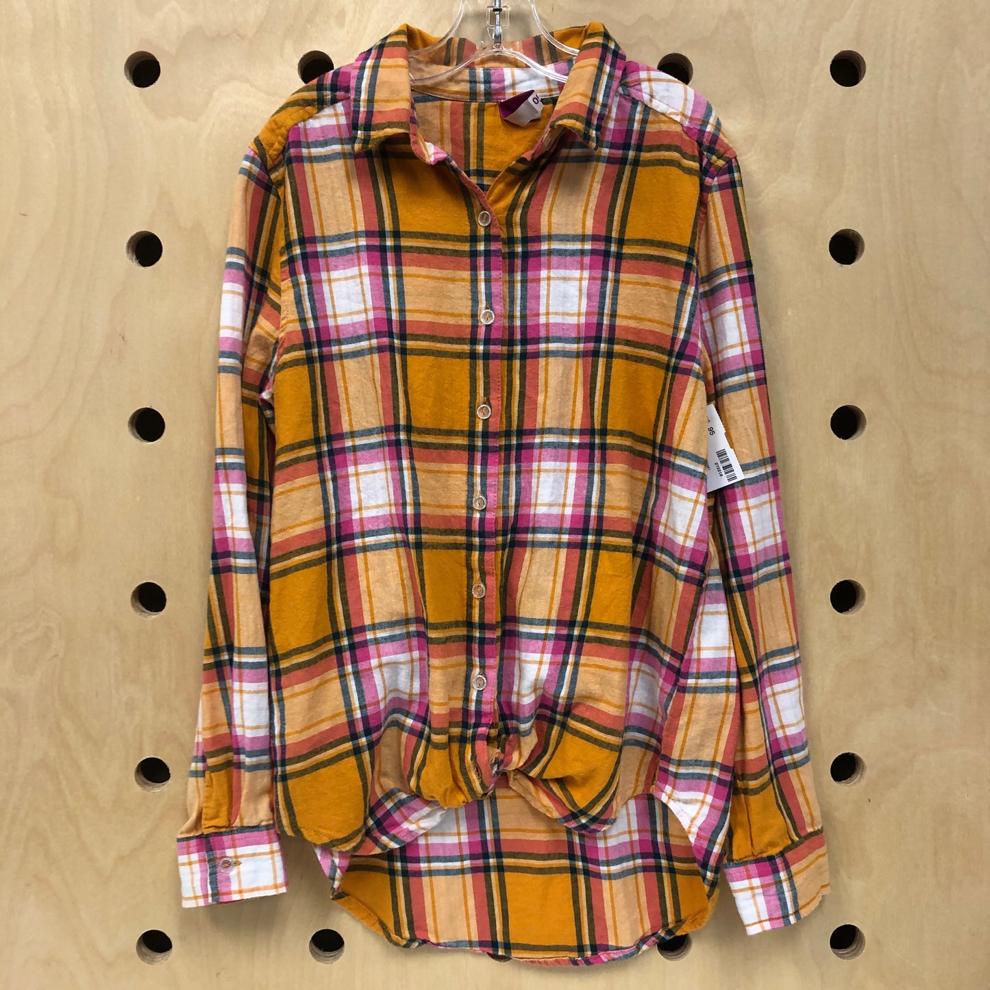 Gold & Pink Plaid Flannel