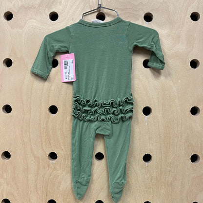 Green Ruffle Bamboo Zippy