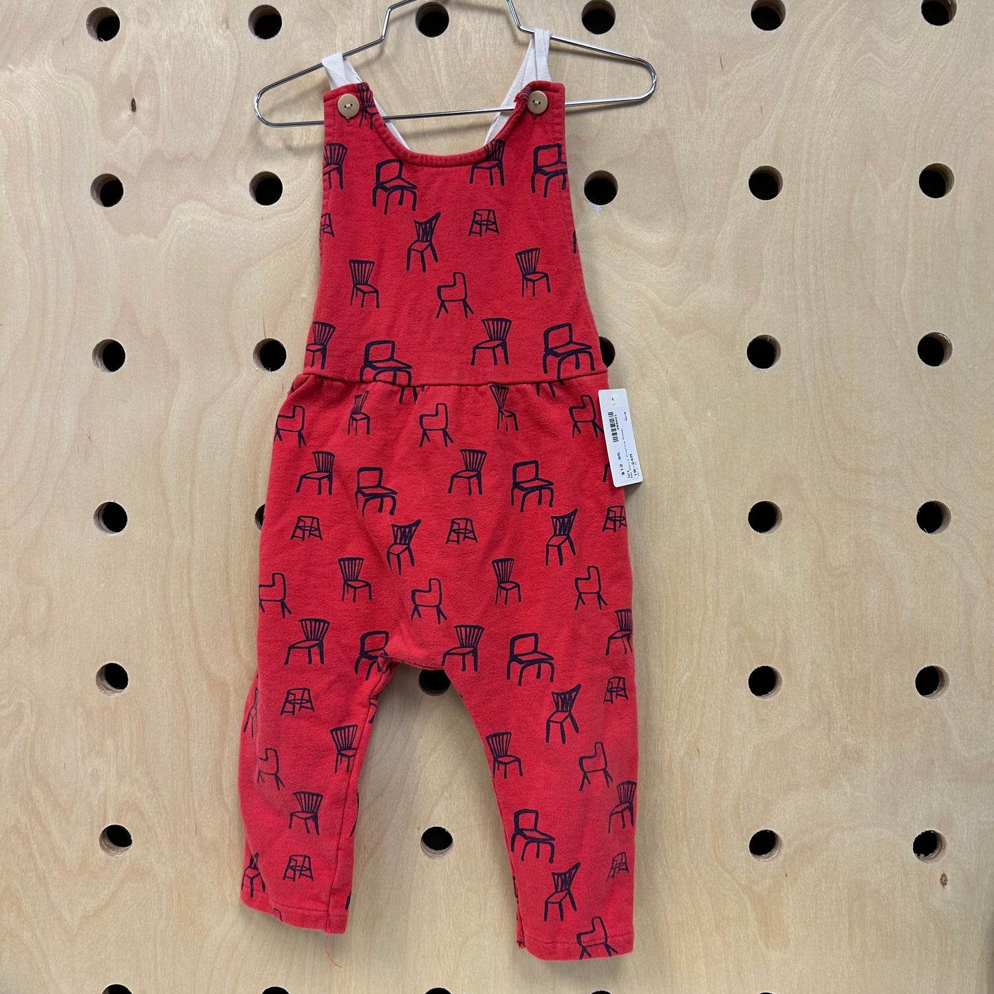 Red Chairs Pinafore Romper