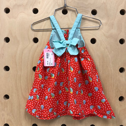 Red & Blue Birds Dress