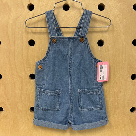 Cuffed Denim Shortalls