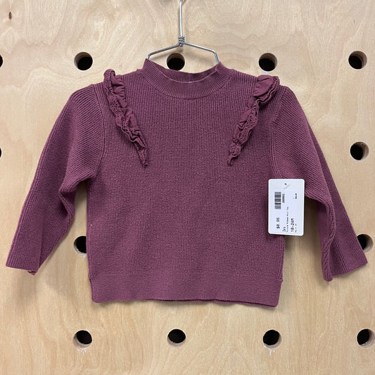 Purple Ribbed Knit Top
