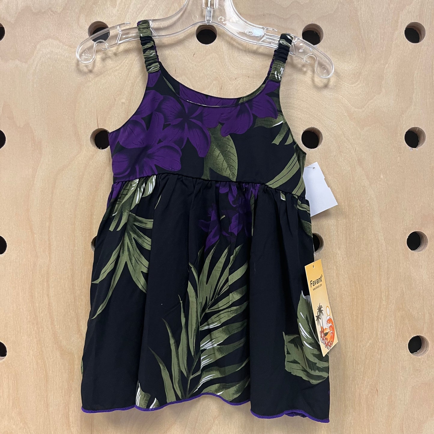 Black Tropical Palm Dress NEW!