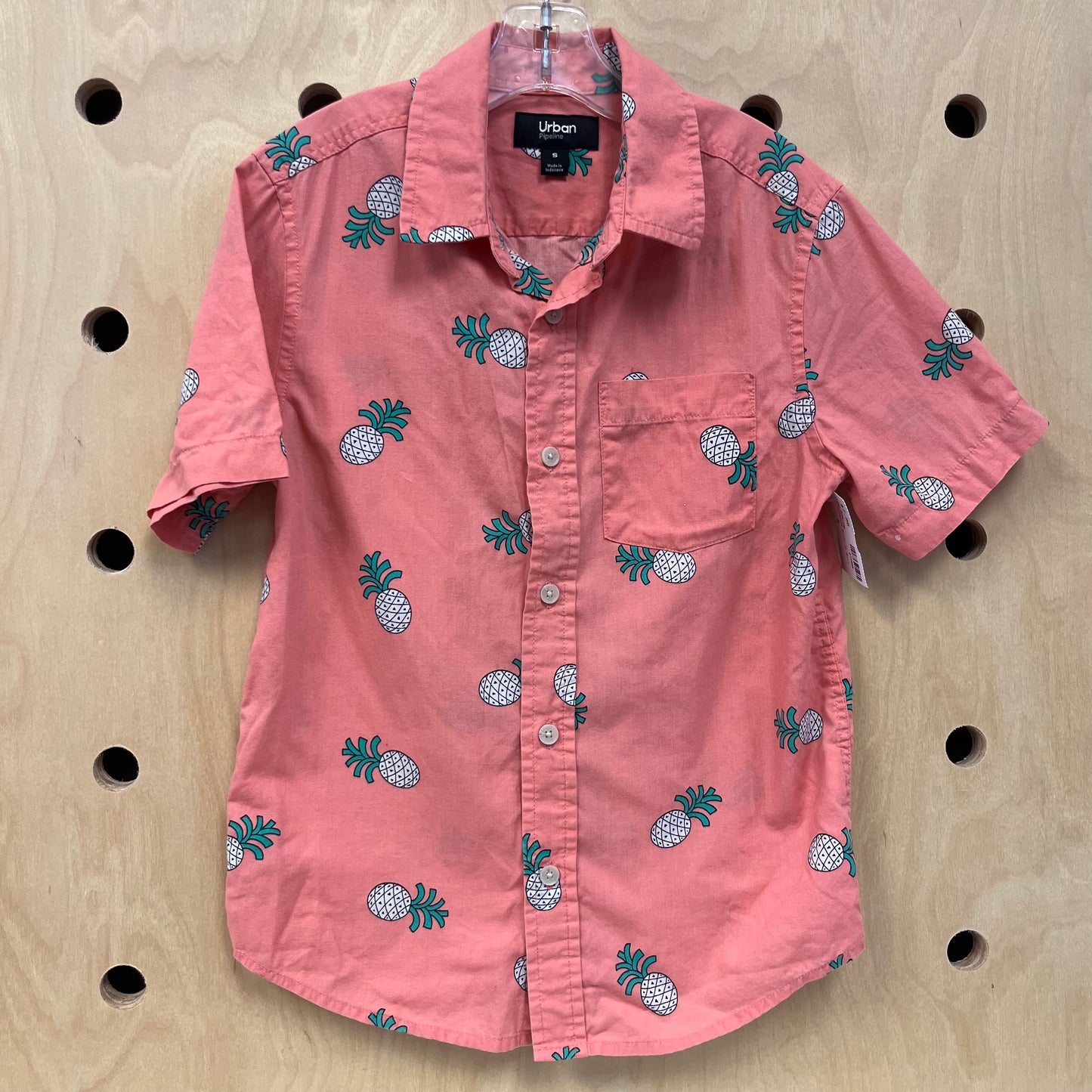 Pink Pineapple Button Up Shirt