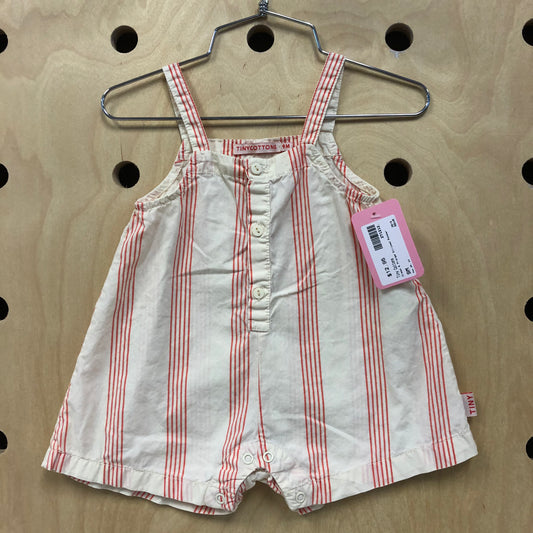 Cream & Orange Striped Romper
