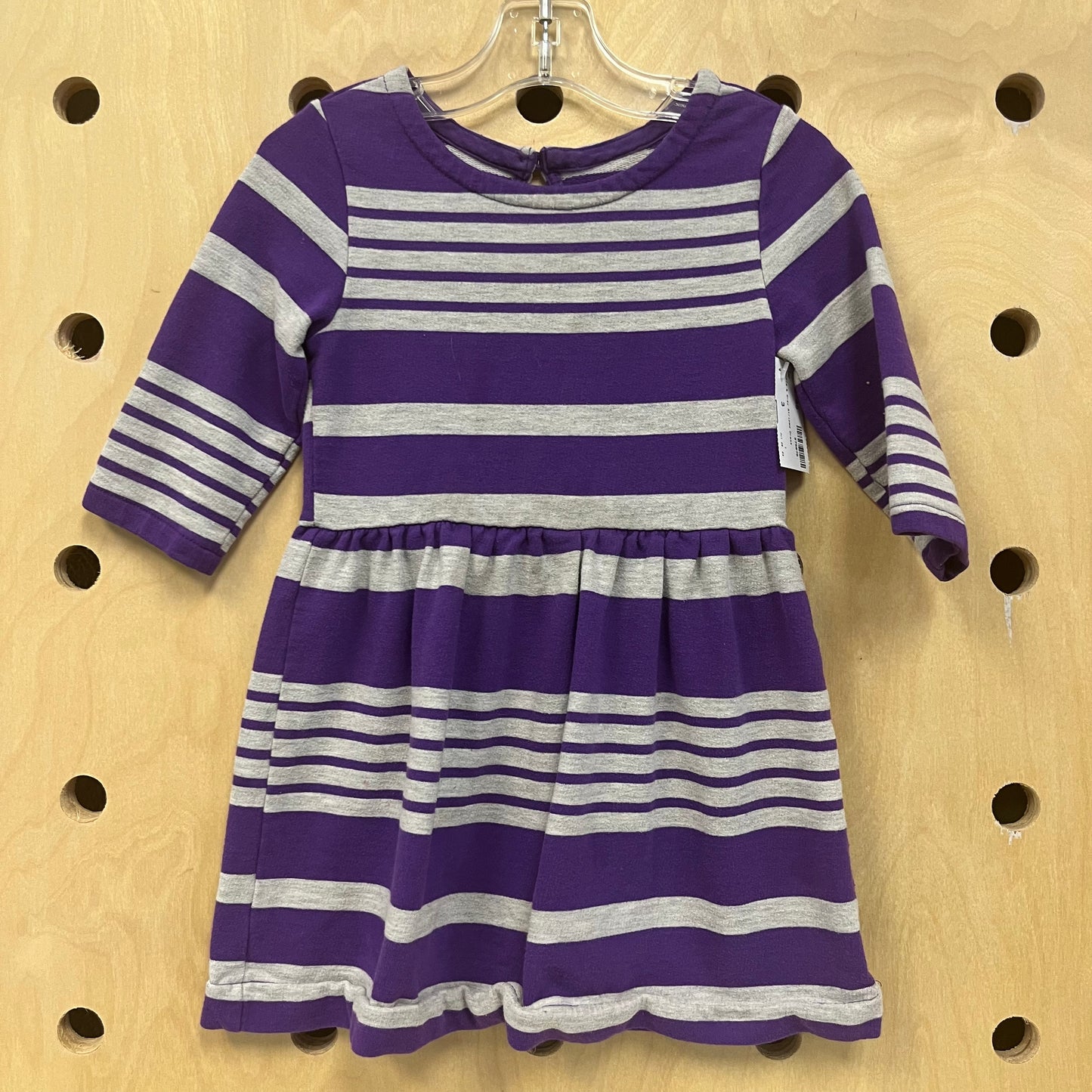 Purple & Grey Striped Dress