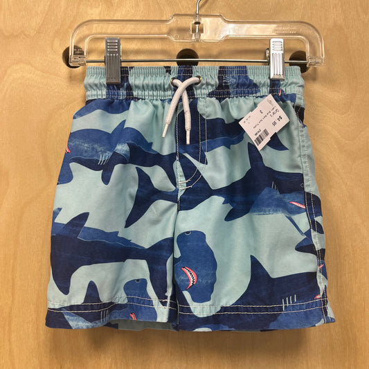 Light Blue Shark Swim Trunks