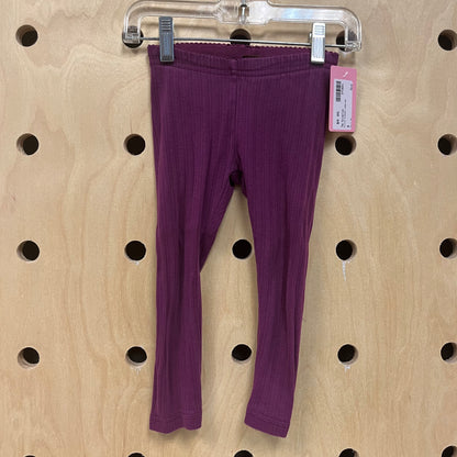 Purple Ribbed Leggings