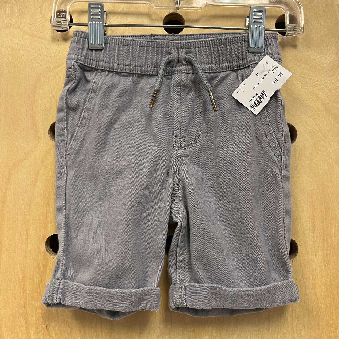 Grey Rolled Cuff Shorts