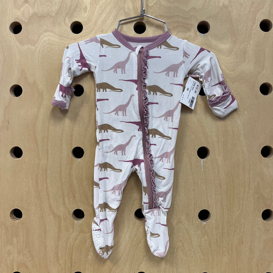 Ruffle Dino Bamboo Footies