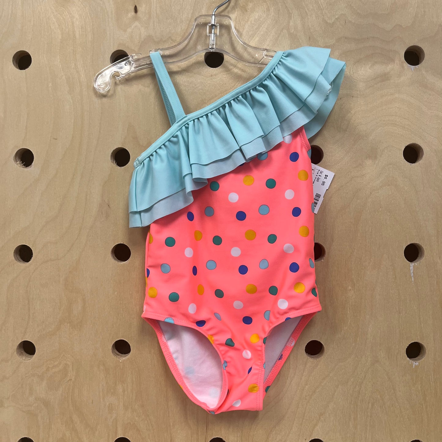 Blue & Orange Polkadot Swimsuit