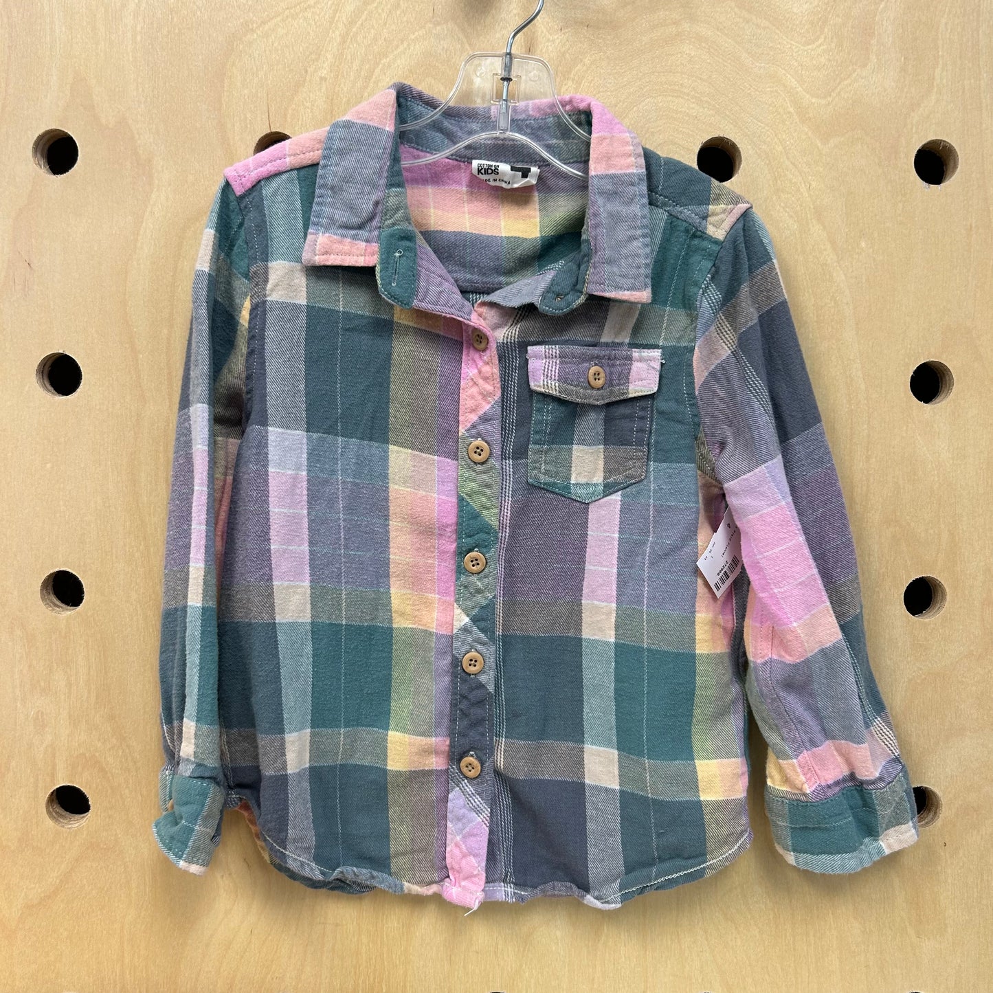Teal & Pink Plaid Flannel