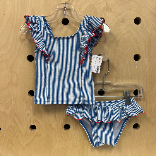 Blue Striped 2pc. Swimsuit