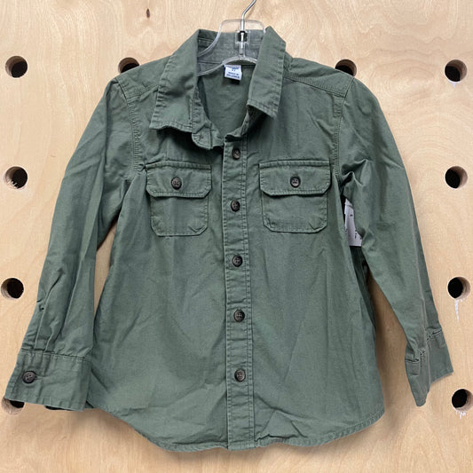Army Green Button Up Long Sleeve