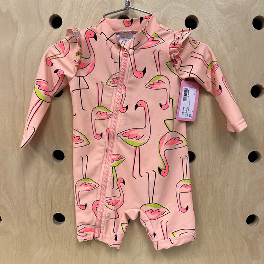 Peach Flamingo Swimsuit