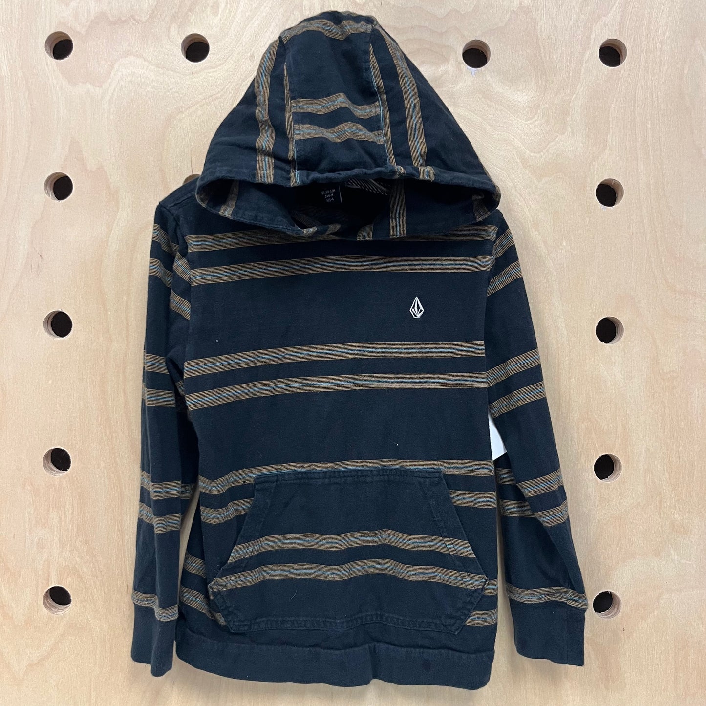Black+Tan Striped Hoodie