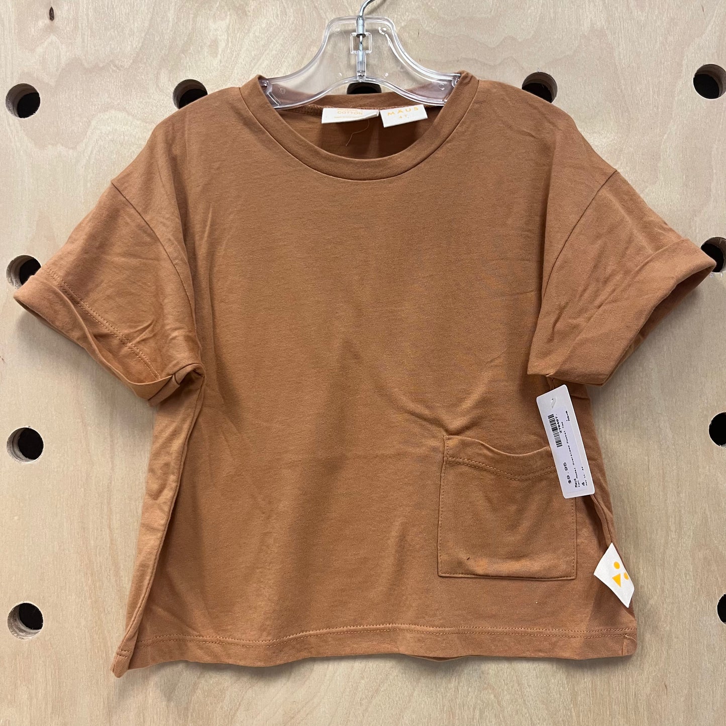 Tan Modal Oversized Pocket Tee