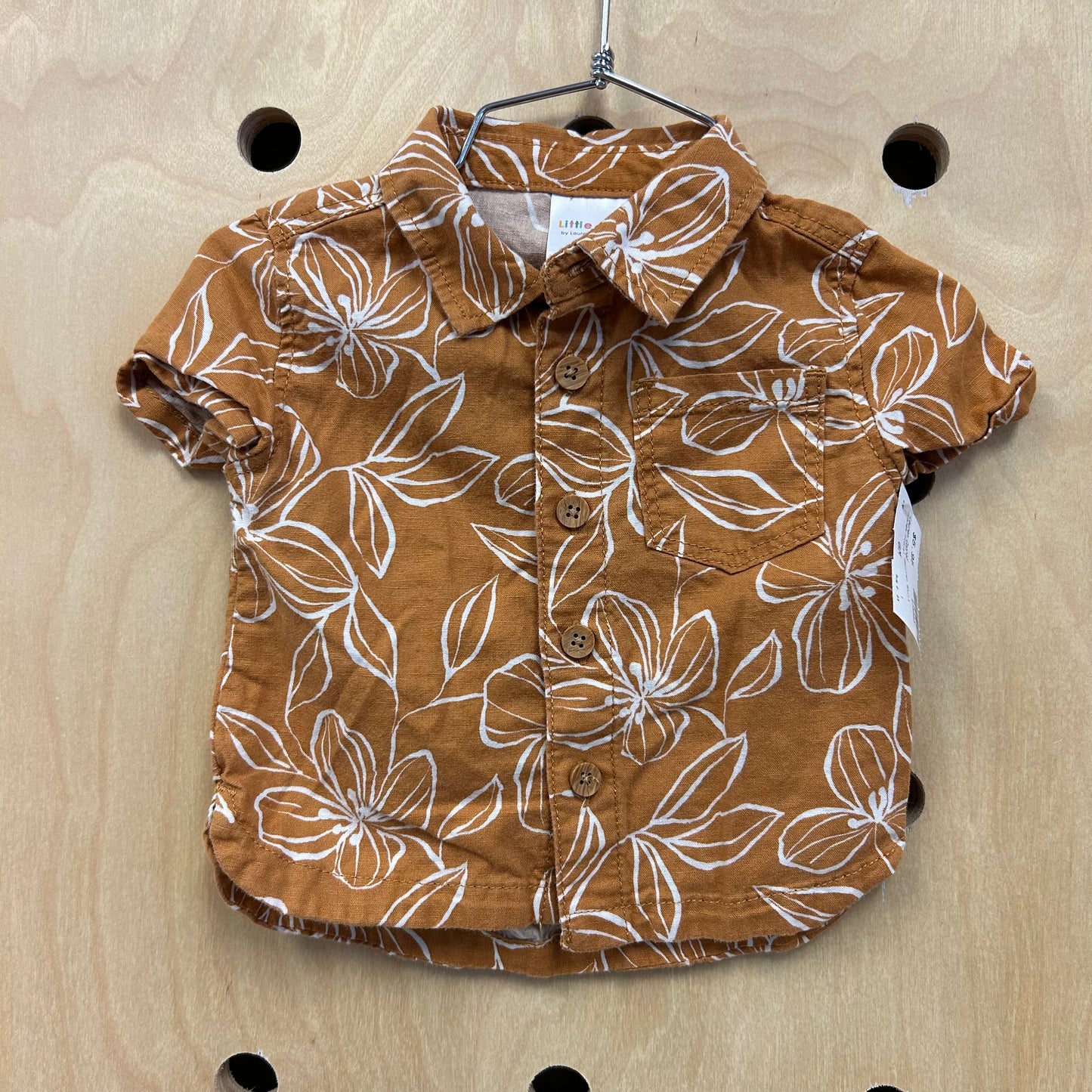 Orange Floral Hawiian Shirt