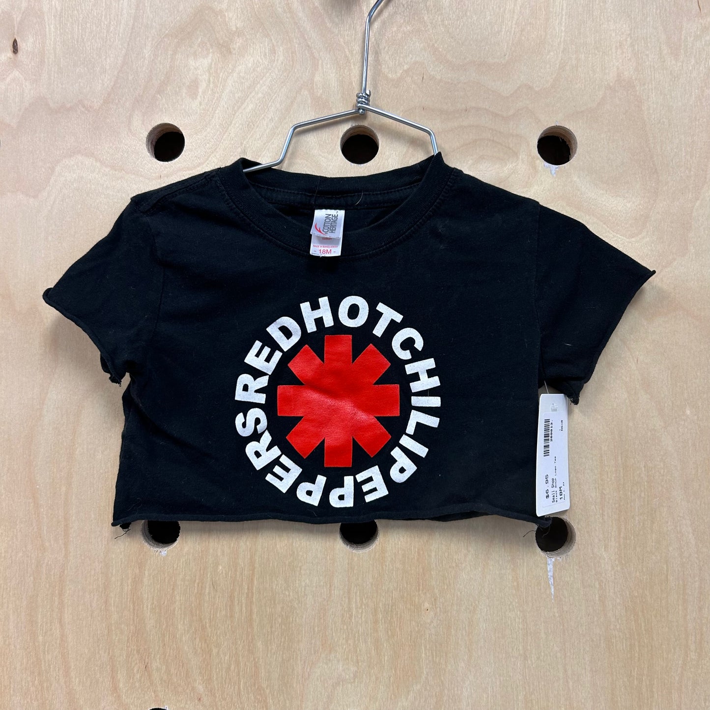 Black RHCP Logo Cropped Tee