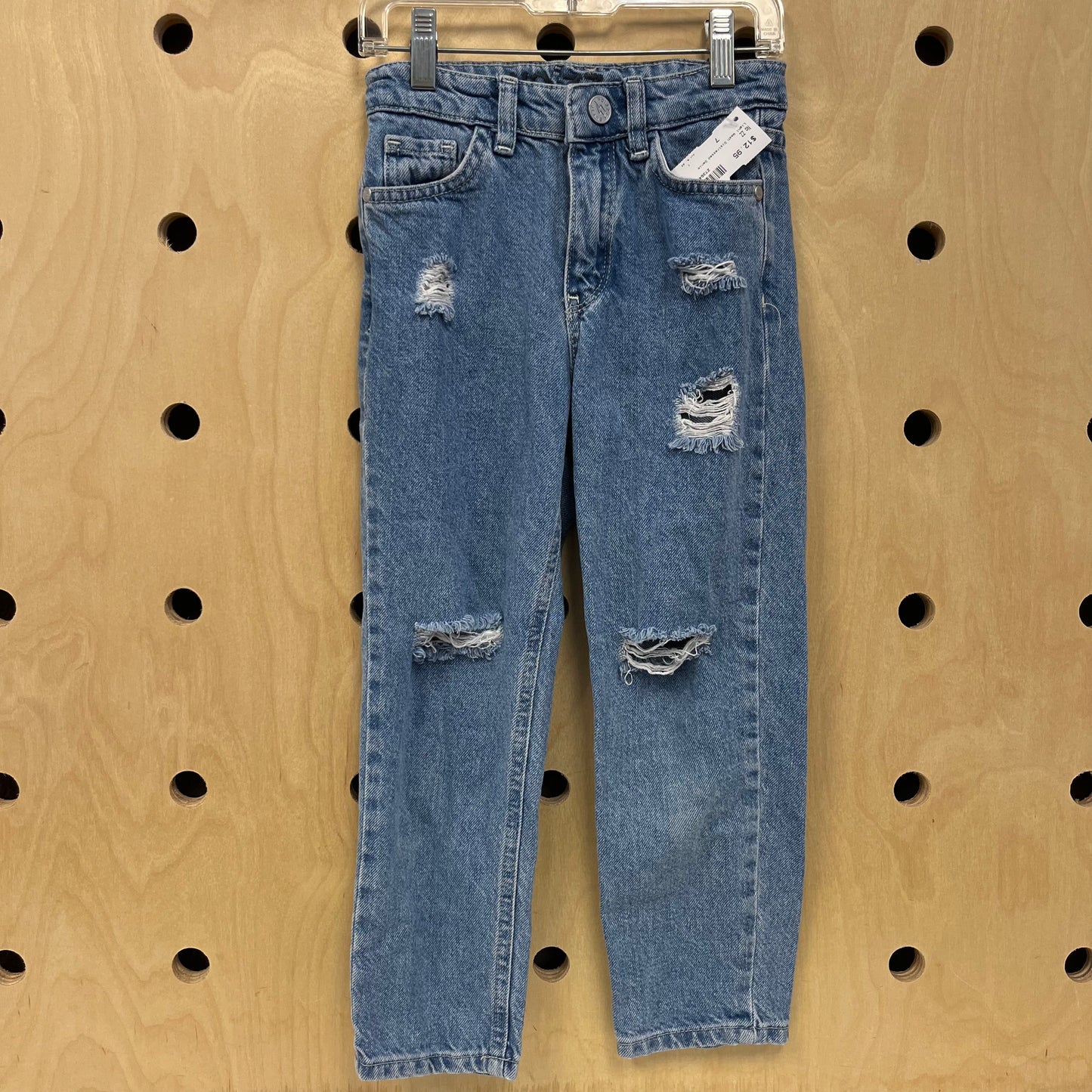 Light Wash Distressed Denim