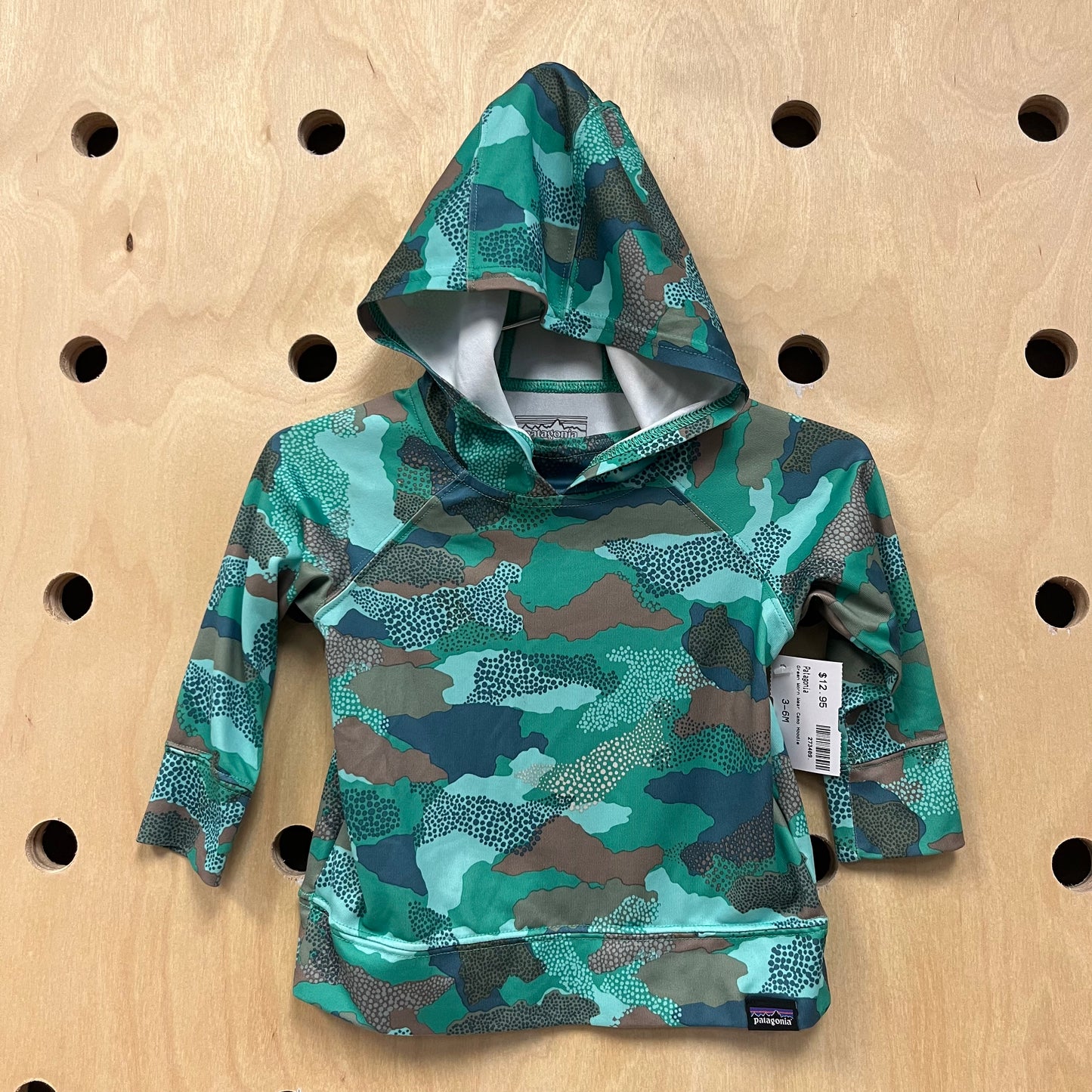 Green Worn Wear Camo Hoodie