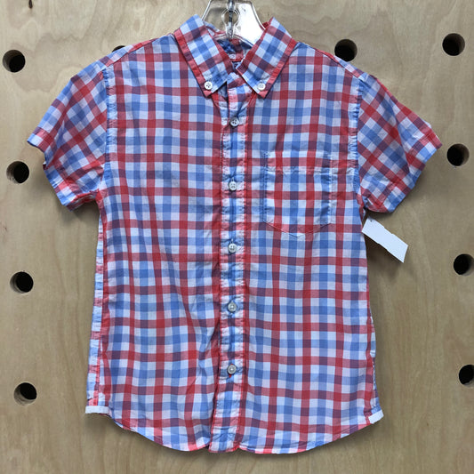 Blue & Red Plaid Button Up Shirt