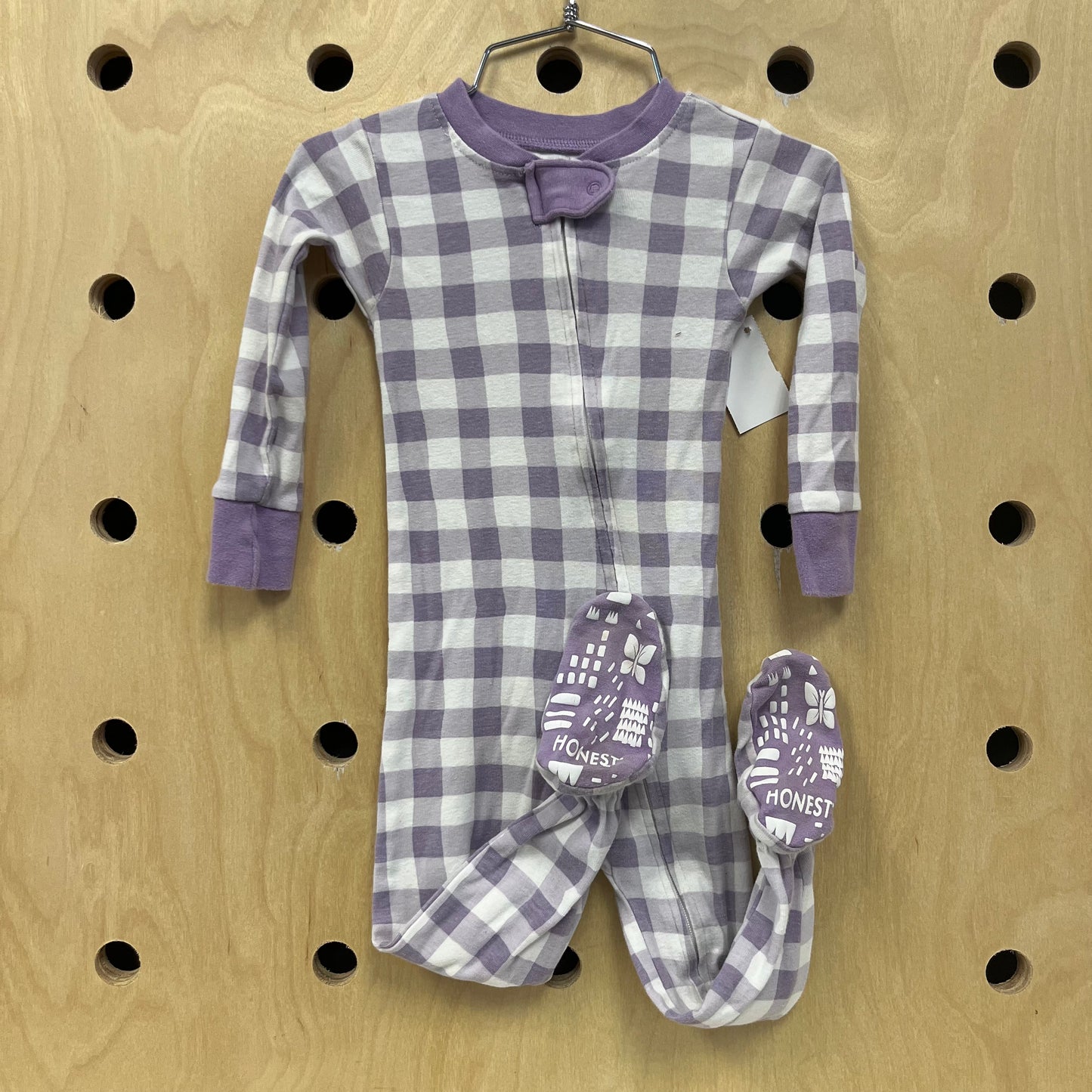 Lavender Plaid Footies
