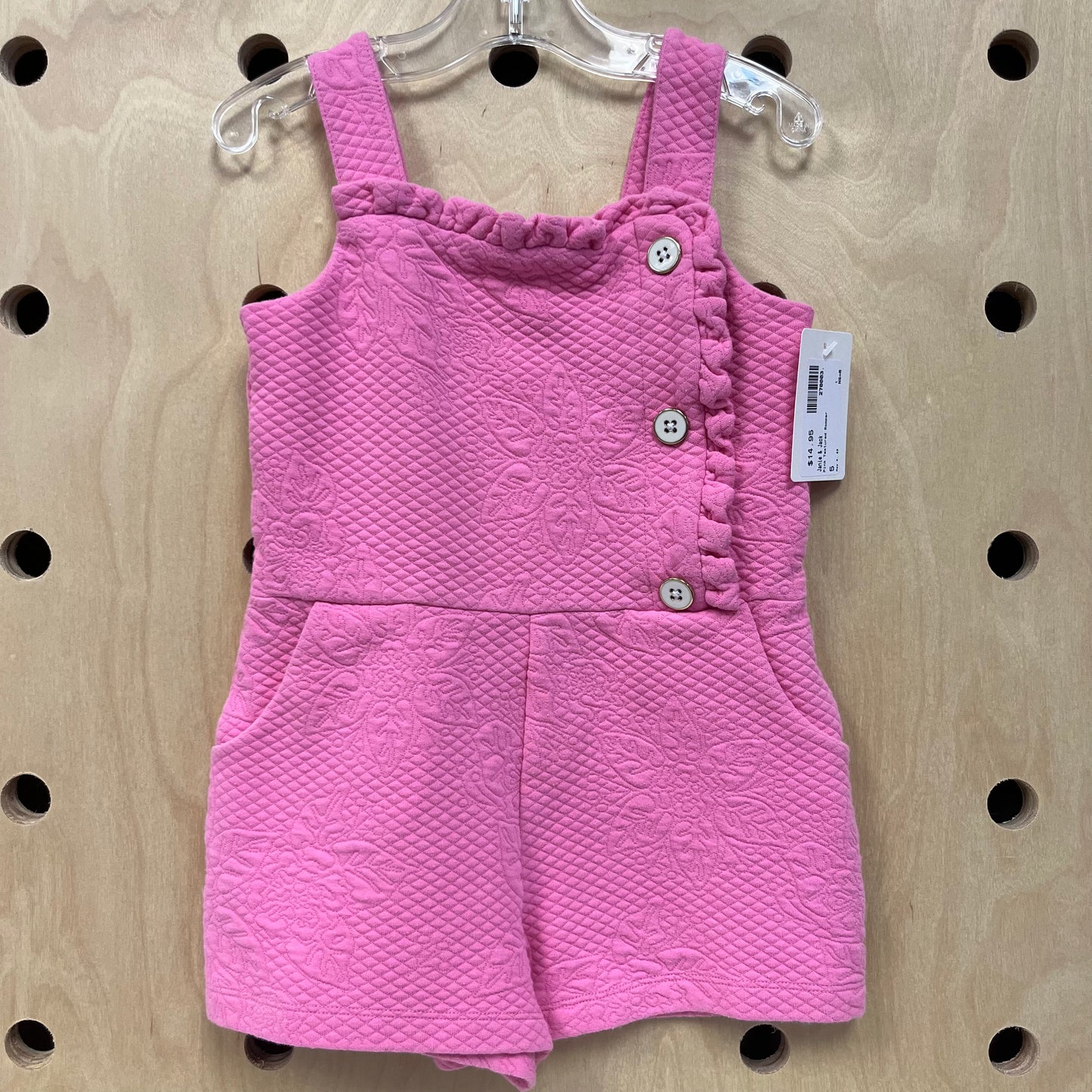 Pink Textured Romper