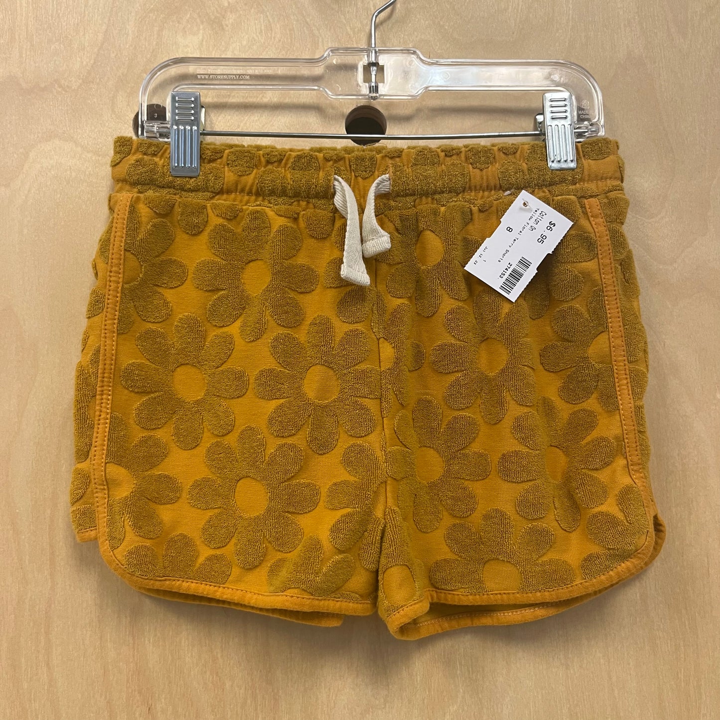 Yellow Floral Terry Shorts