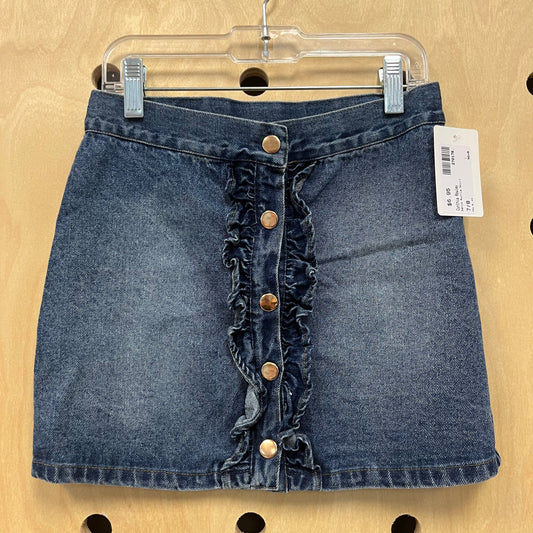 Denim Ruffle Skirt