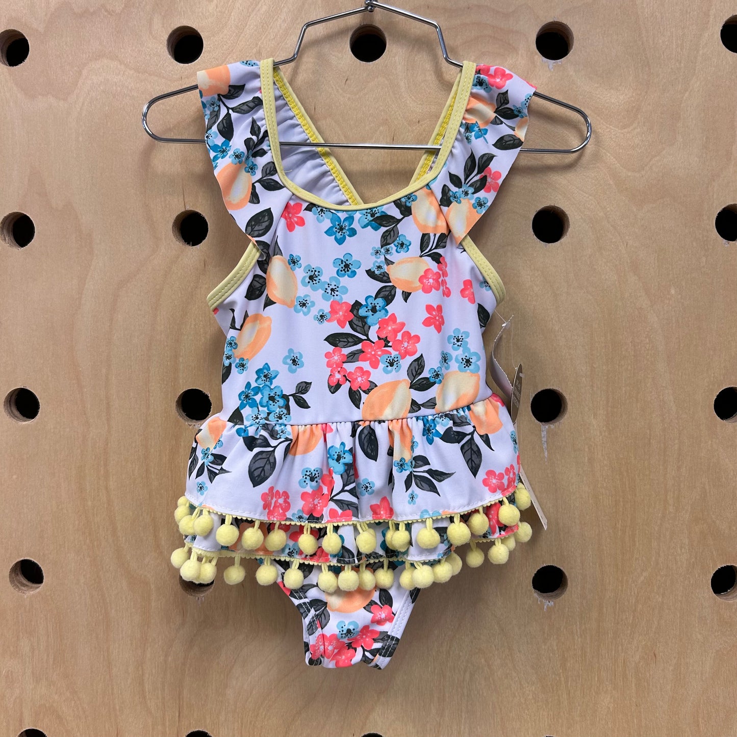 Lemon Swimsuit w/ Pom Poms