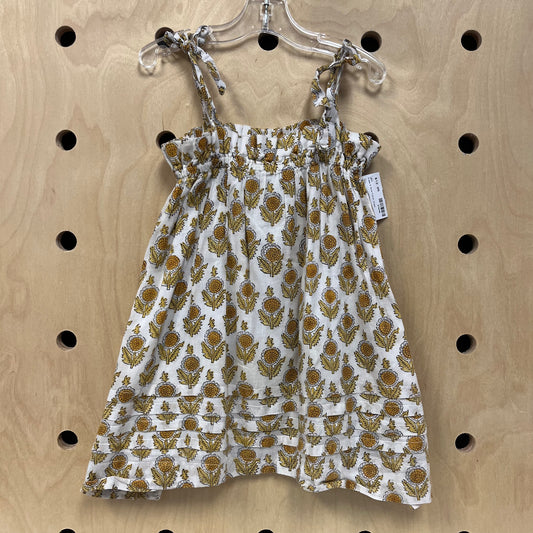 Cream & Gold Floral Dress