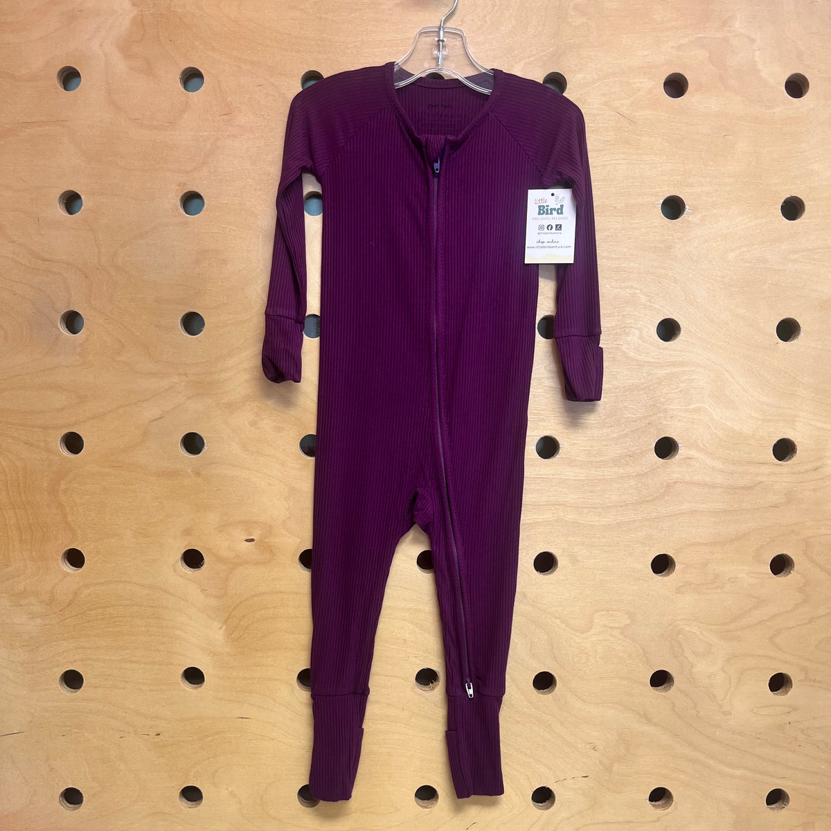 Plum Ribbed Bamboo Zippy