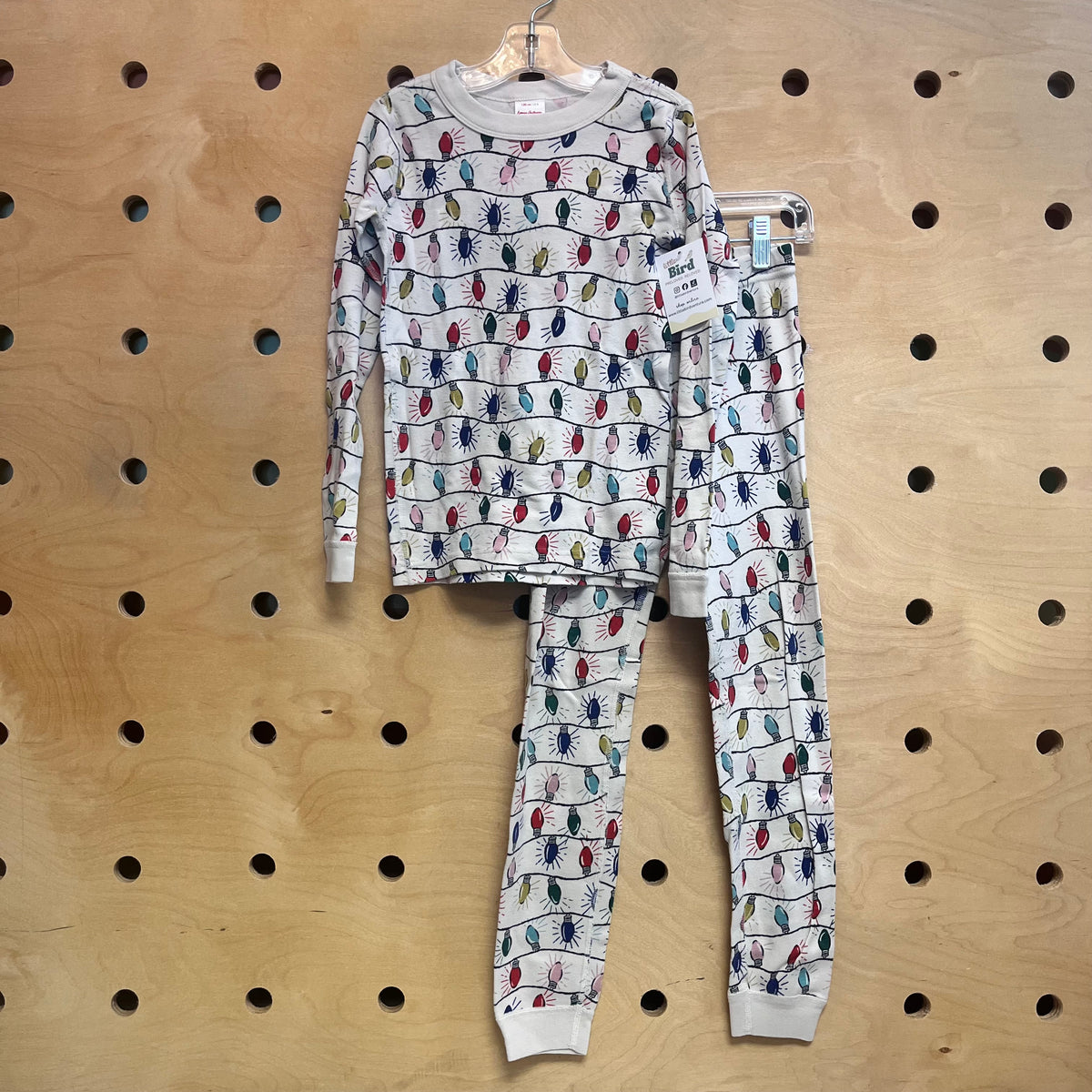 Cream Holiday Lights Organic Pajamas