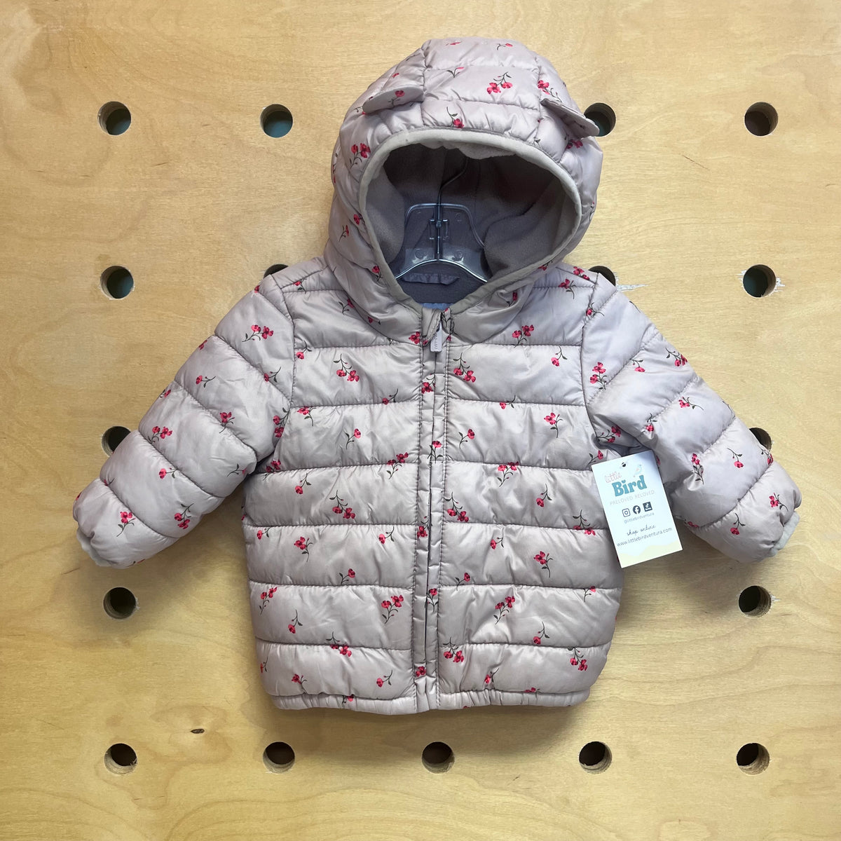 Dusty Lavender Floral Puffer Jacket