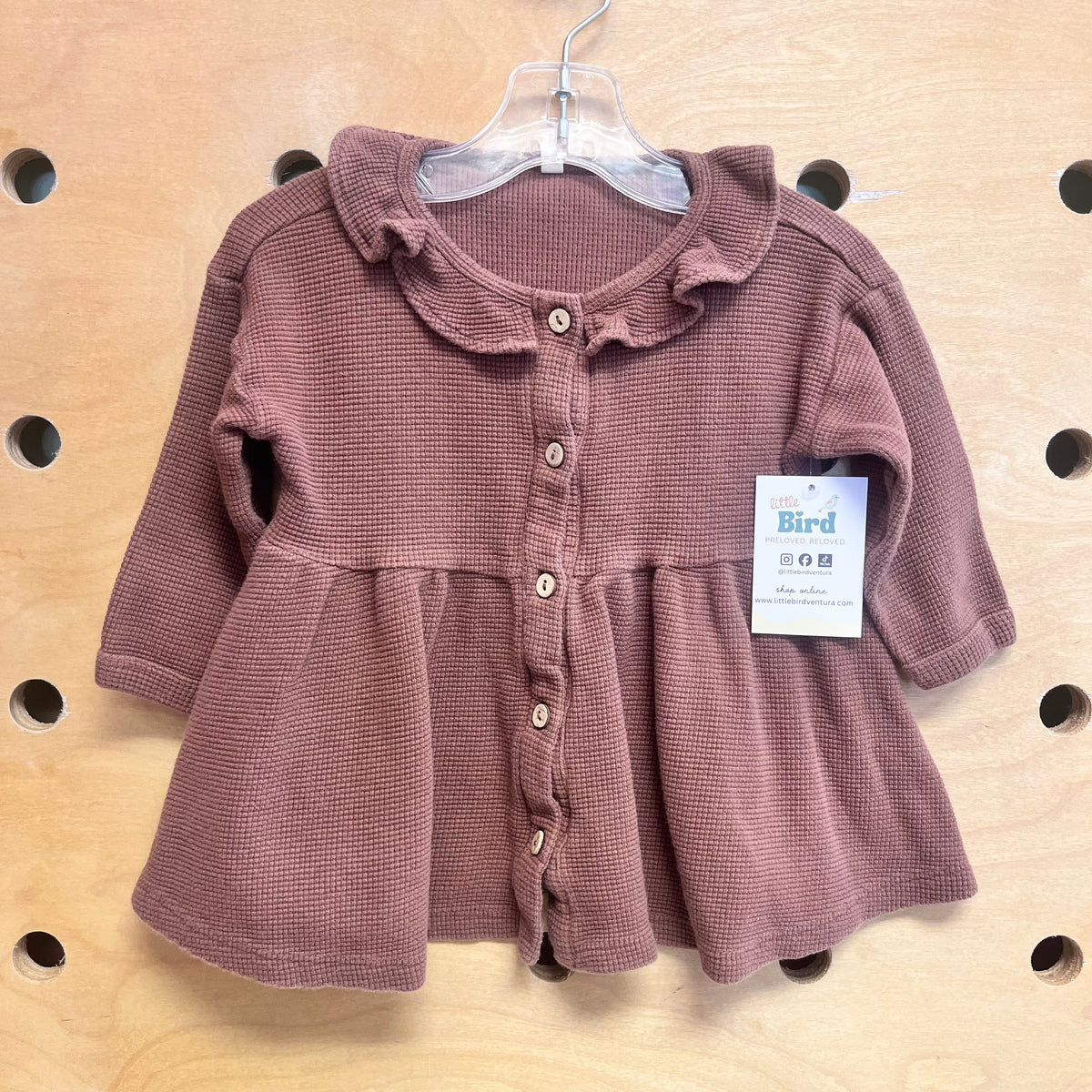 Brown Organic Waffle Knit Dress
