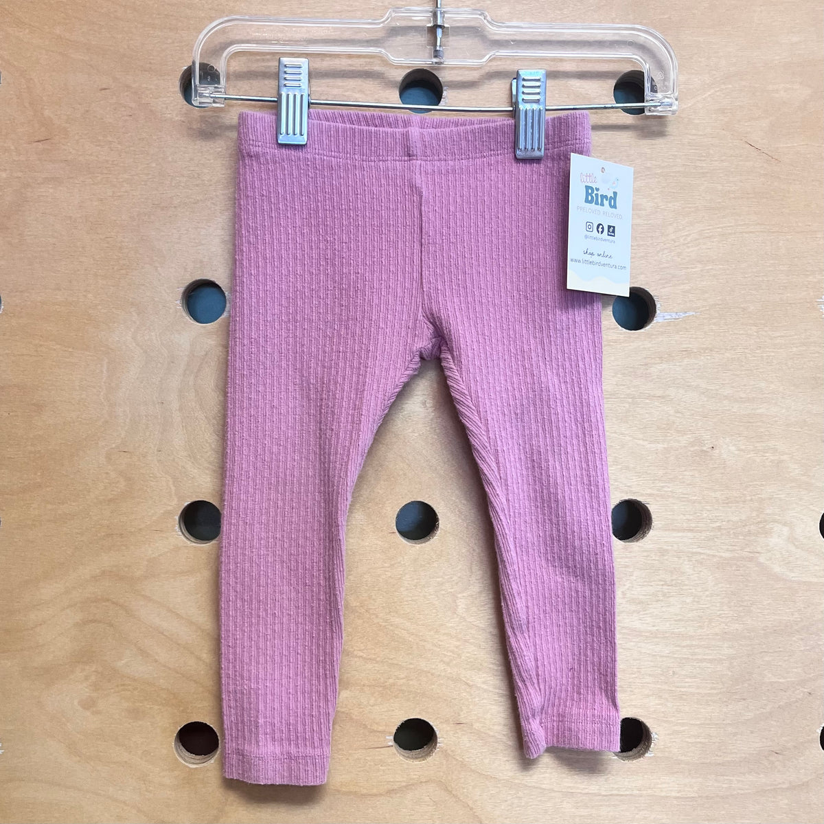 Pink Ribbed Leggings