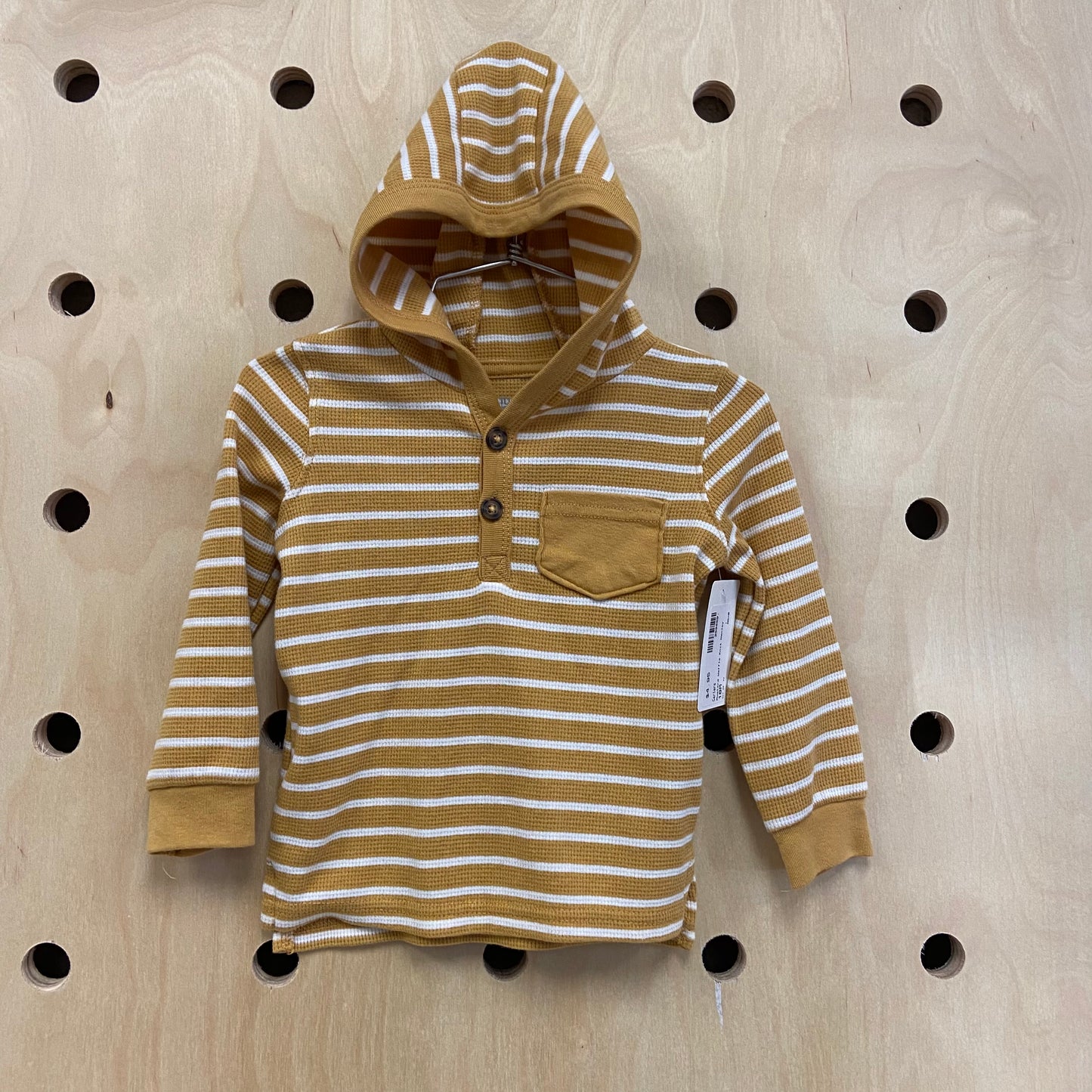 Mustard Waffle Knit Henley