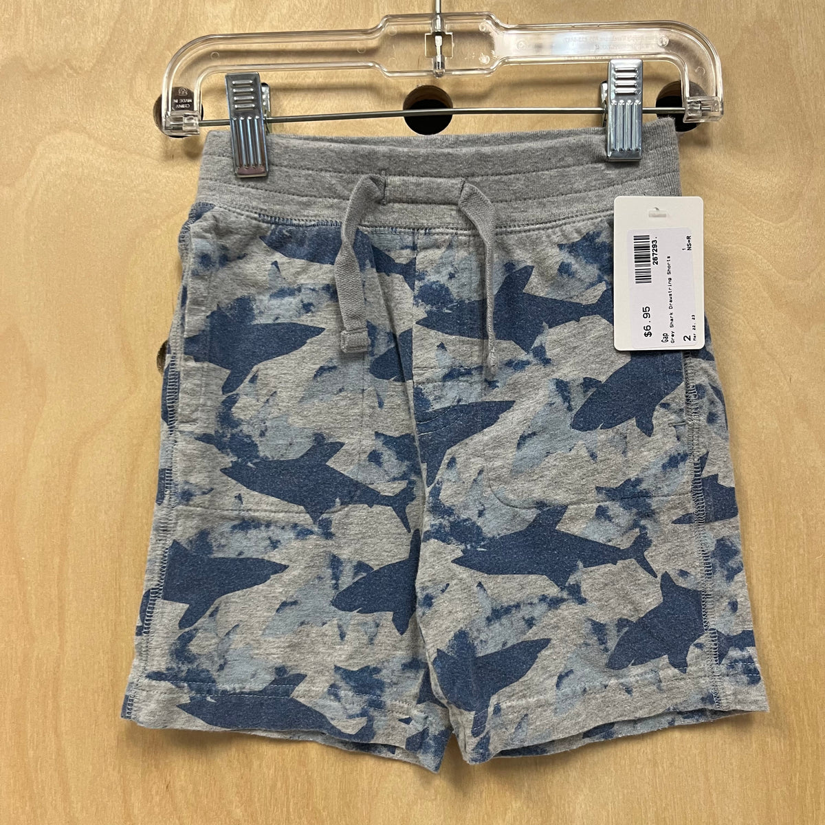 Grey Shark Drawstring Shorts