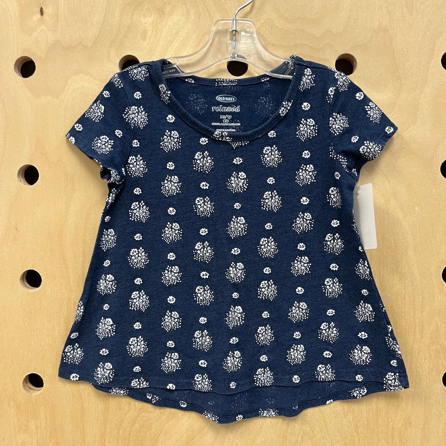 Navy Floral Top