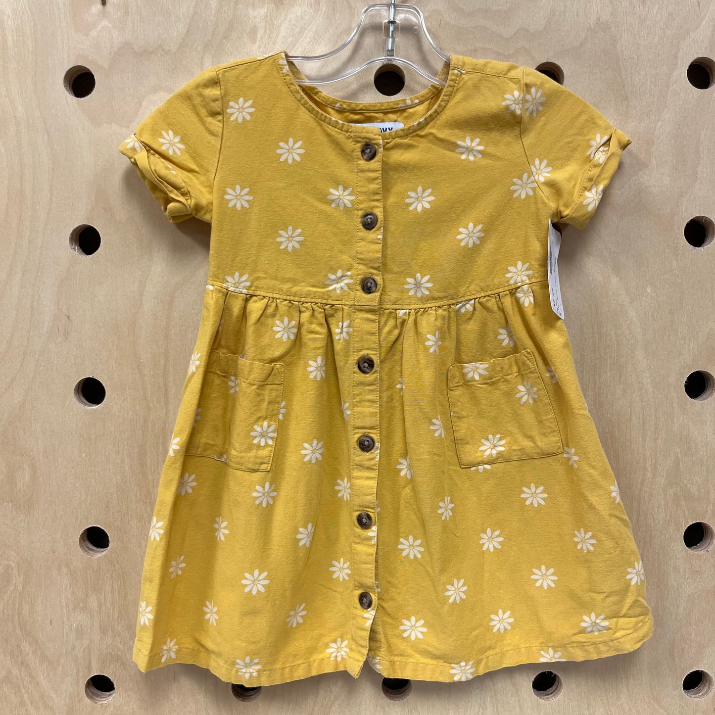Yellow Daisy Button Dress