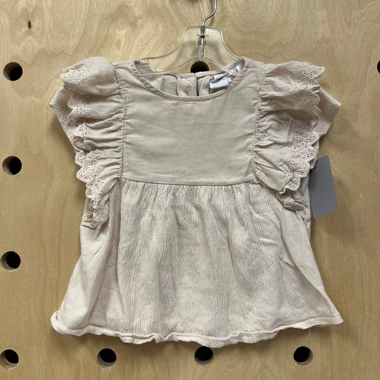 Cream Eyelet Ruffle Shirt