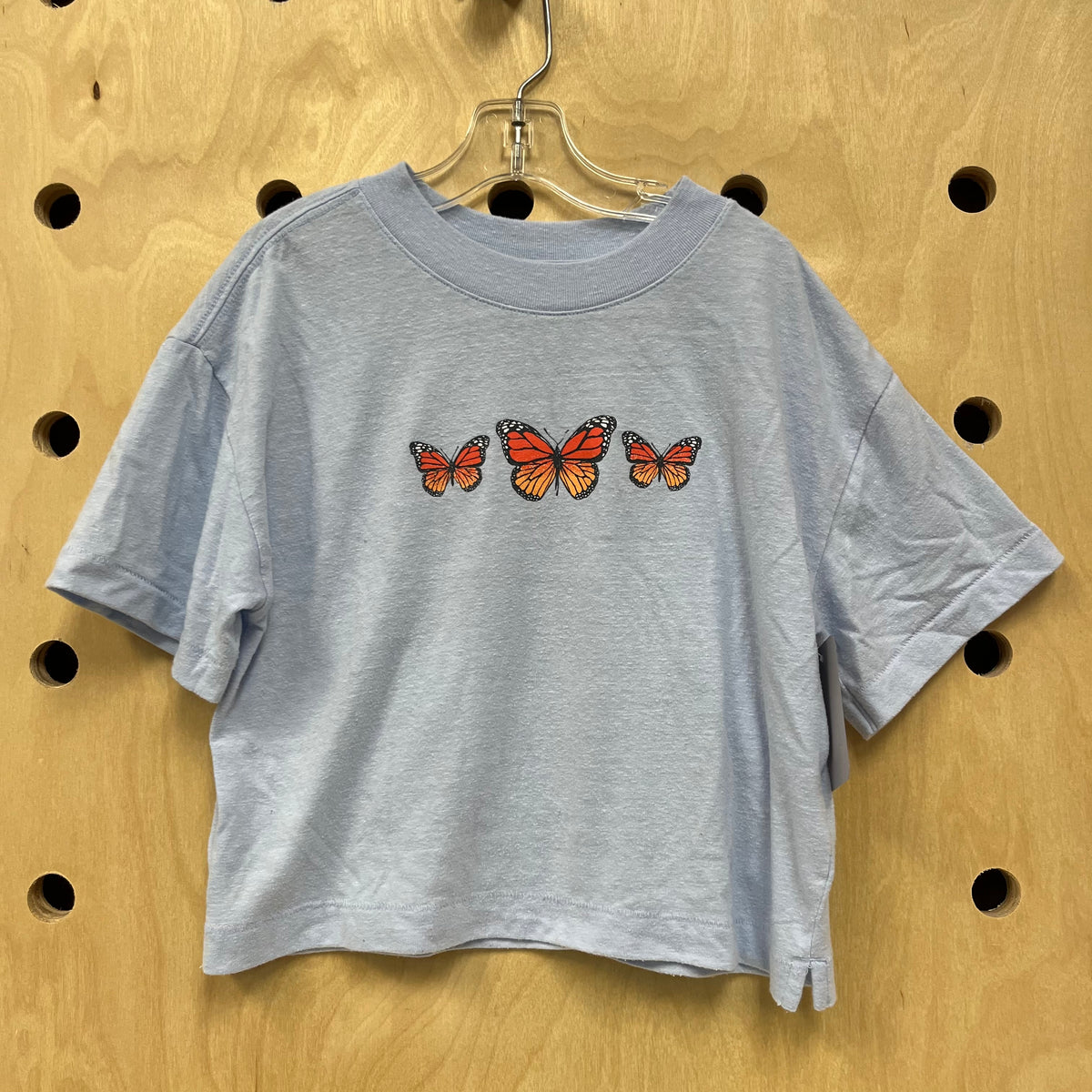 Blue Butterfly Crop Top