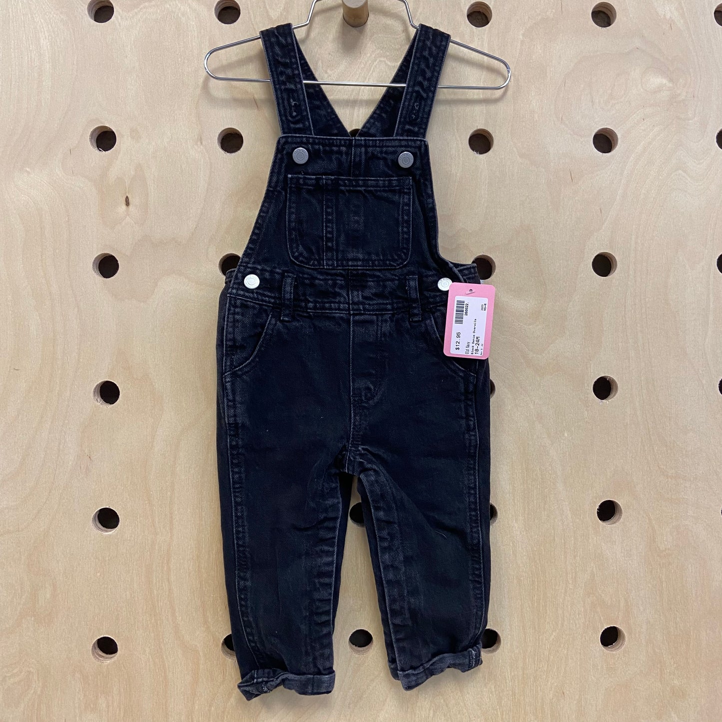 Black Denim Overalls